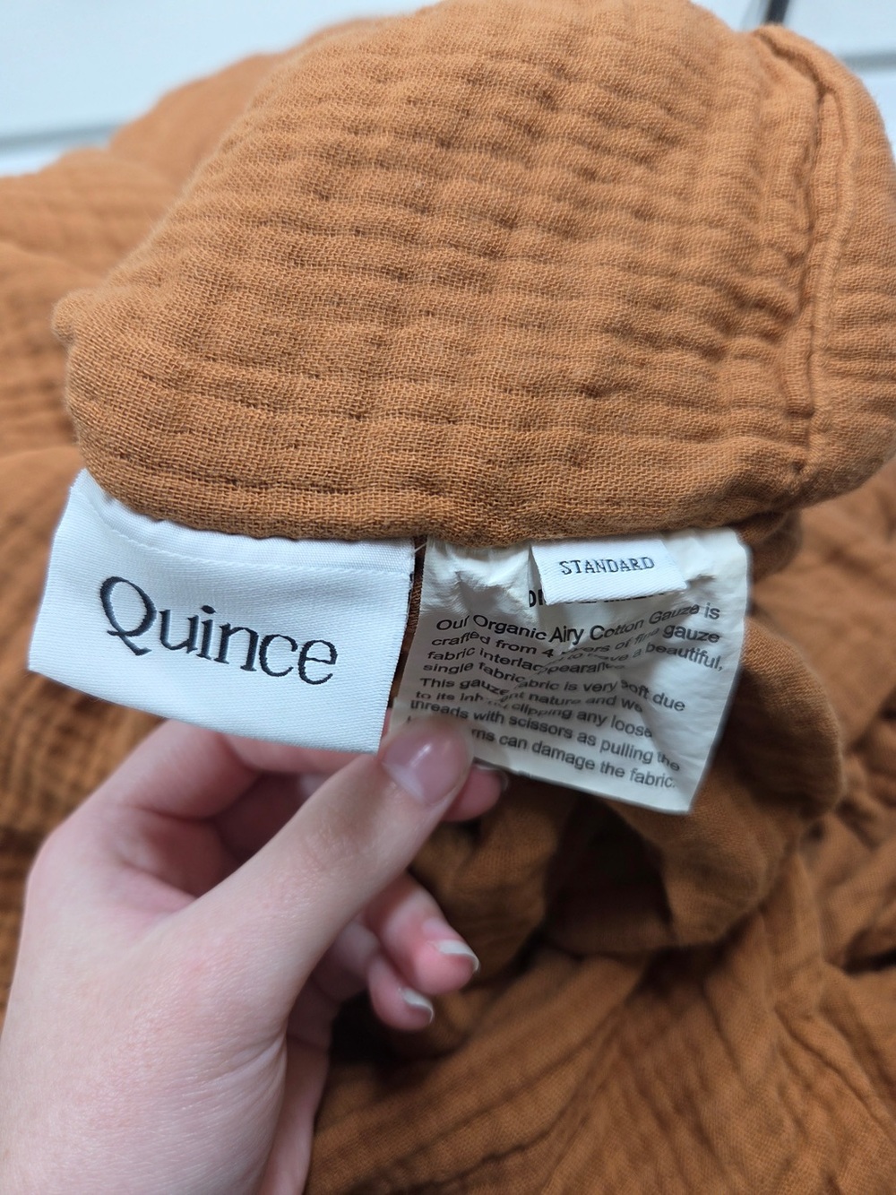 QUINCE Organic Airy Gauze Duvet Cover Set King/Cal King Terracotta 8001 - Picture 8 of 11